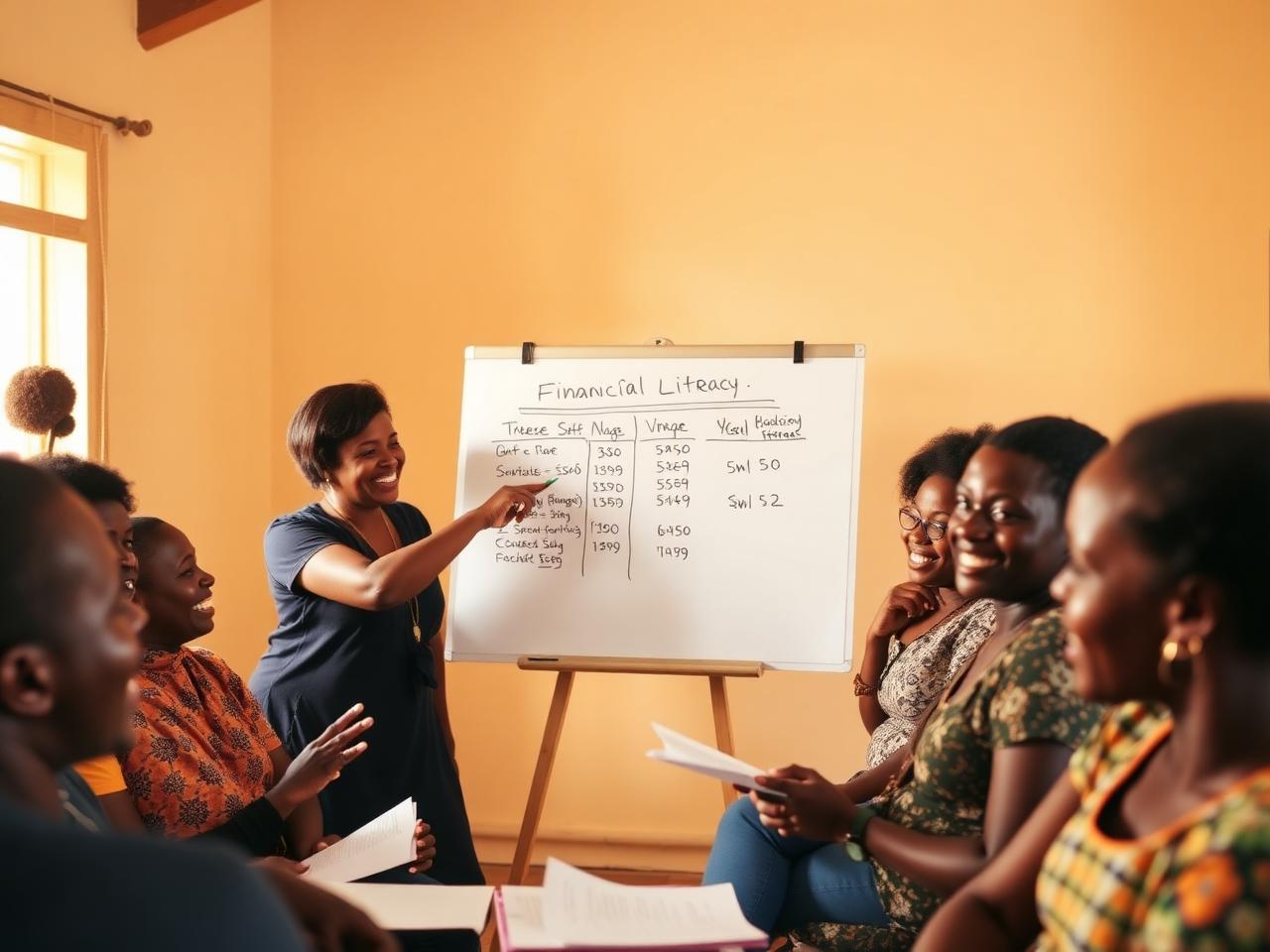 SGI facilitator leading a financial literacy session in Tanzania